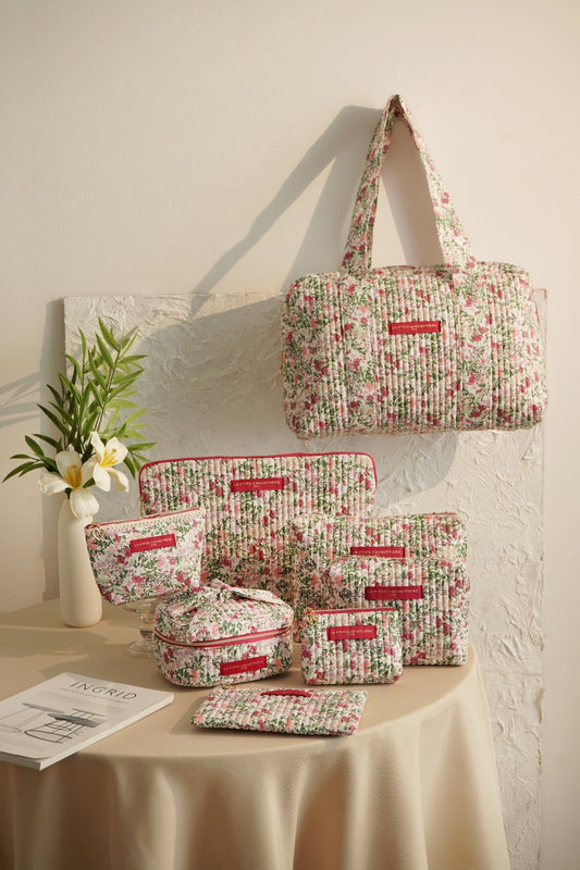 Pochette à frange - Imprimé floraison délicate