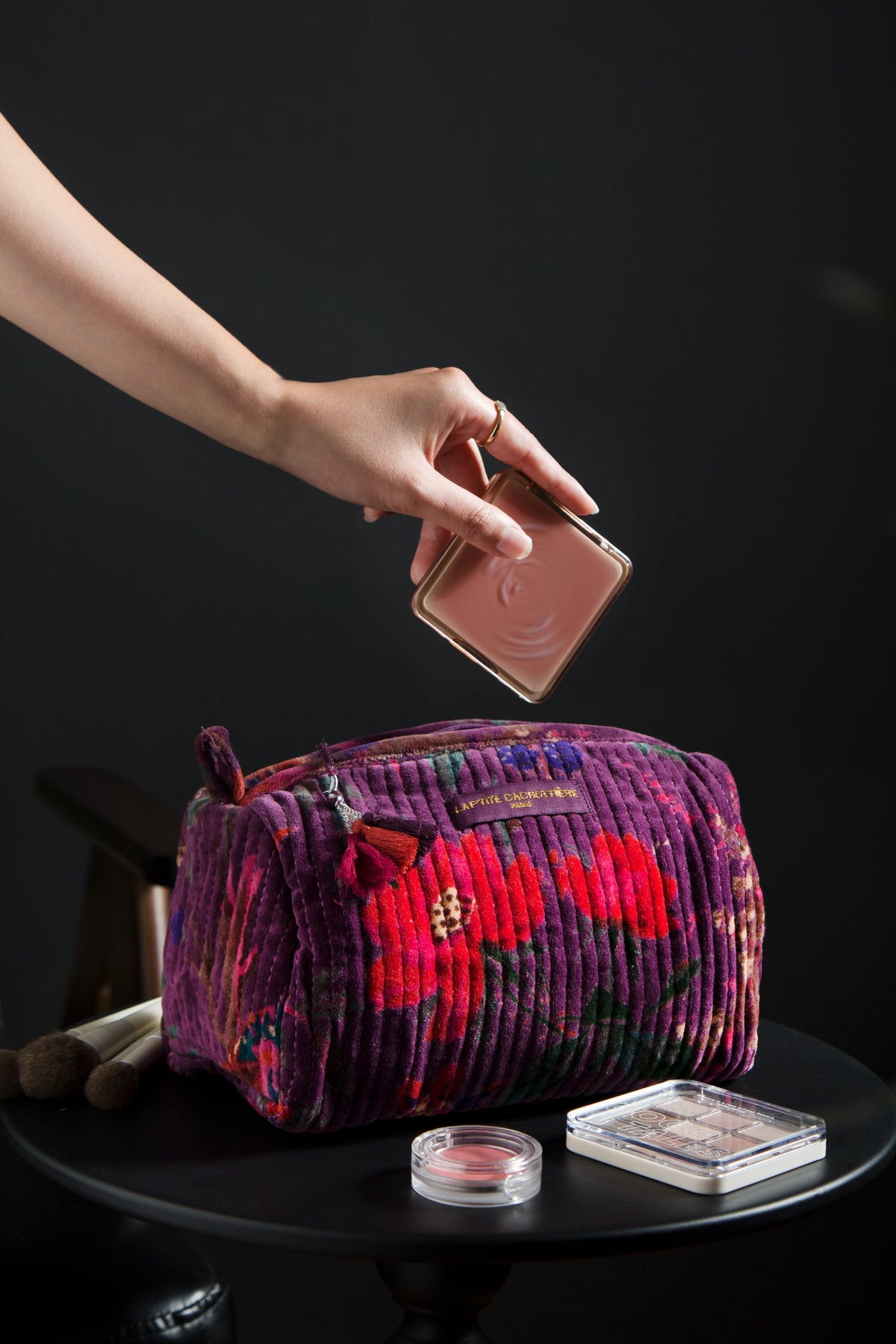 Trousse Velours India - Violet
