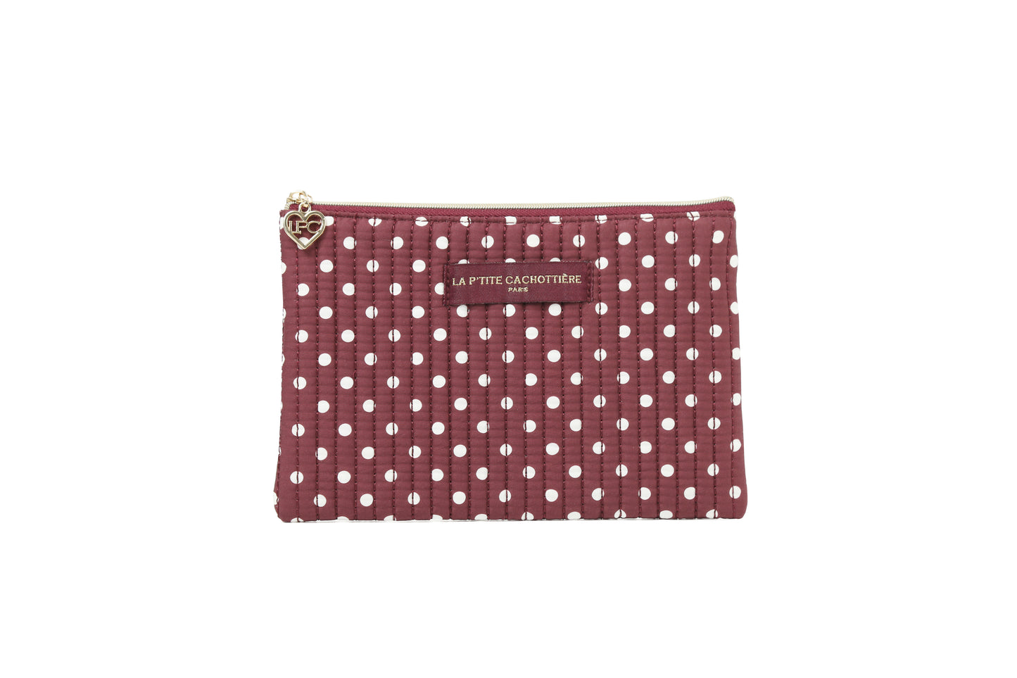Pochette Plate - Matelassé Pois Figue