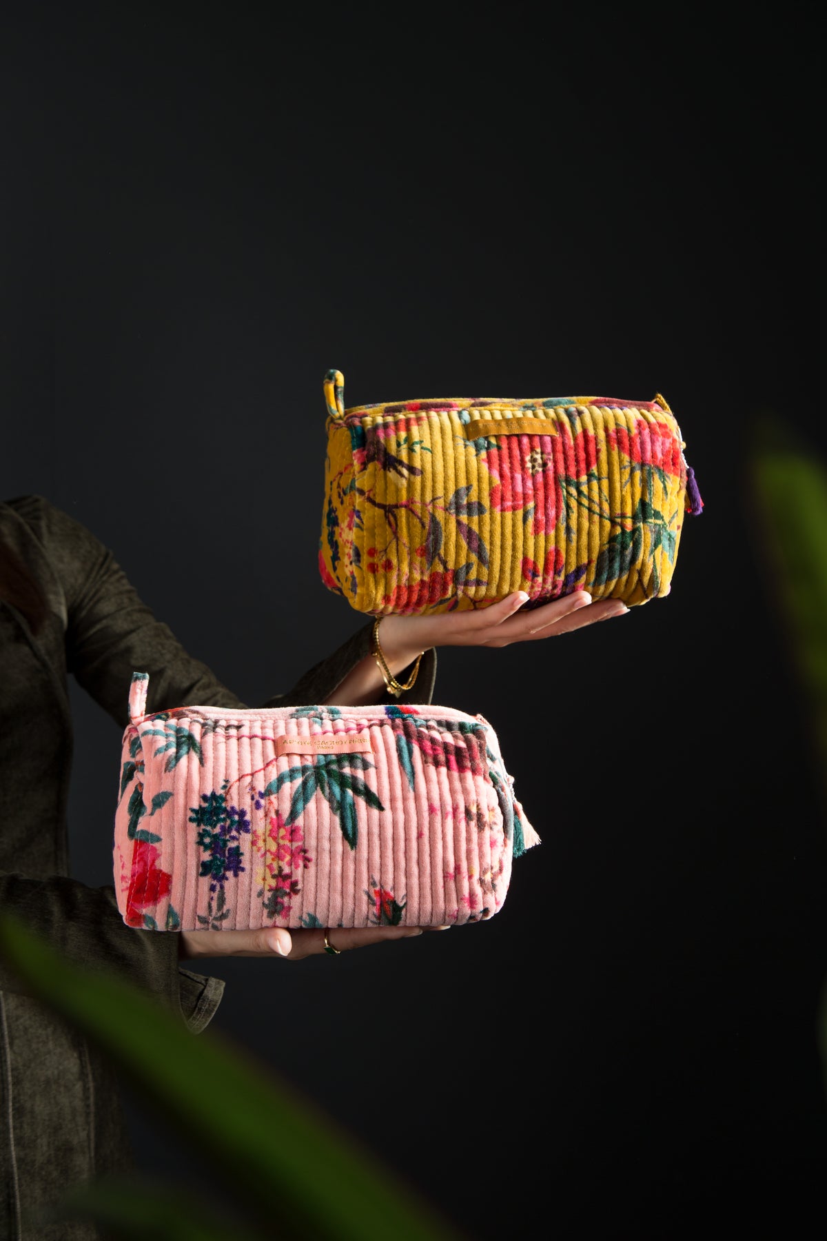 Trousse Velours India - Jaune