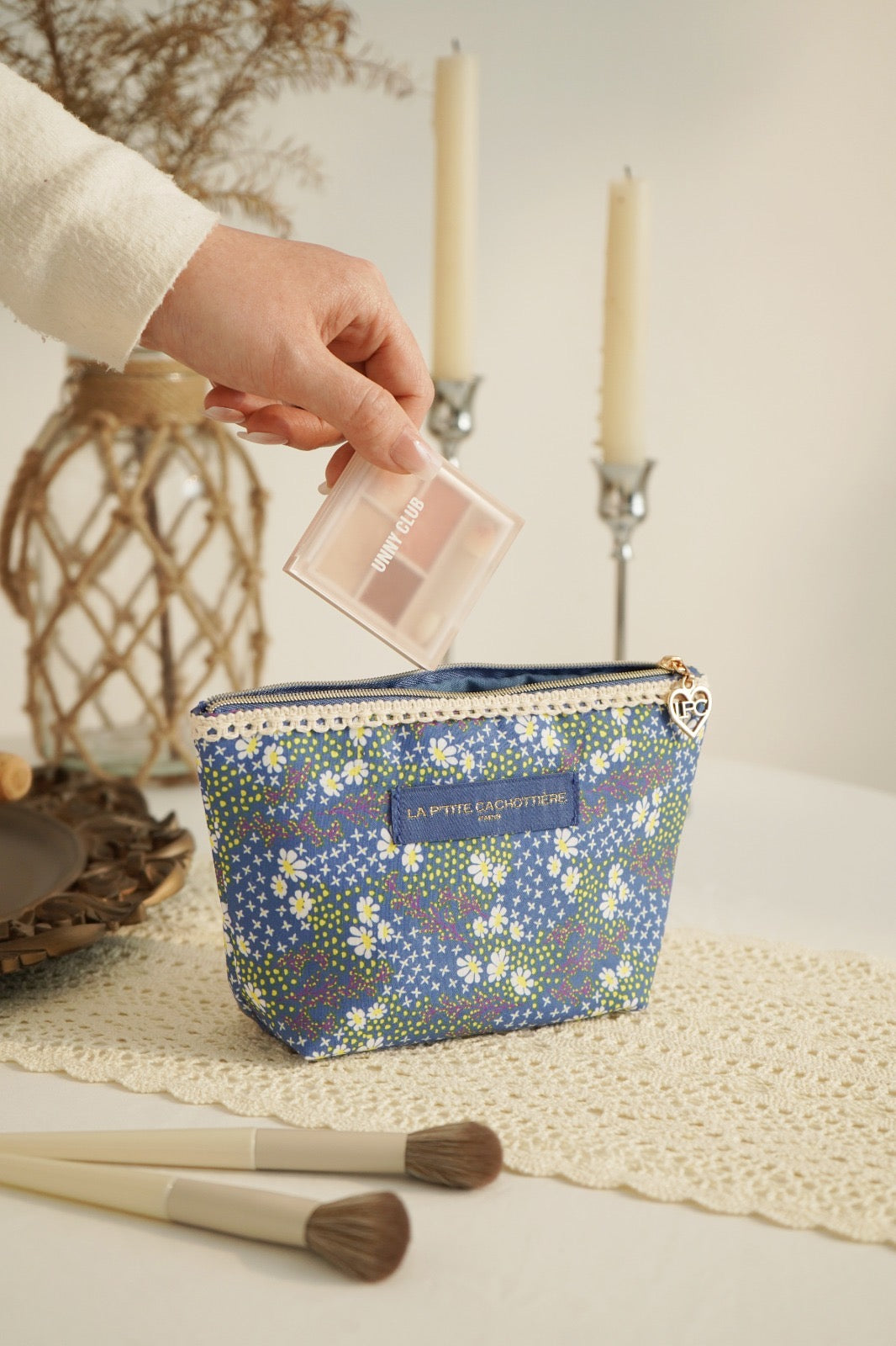 Pochette à frange - Imprimé harmonie végétale