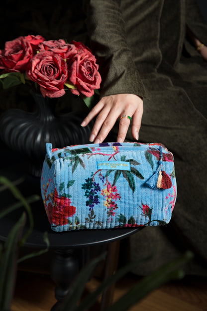Trousse Velours India - Ciel