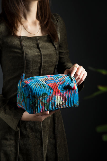 Trousse Velours India - Azur