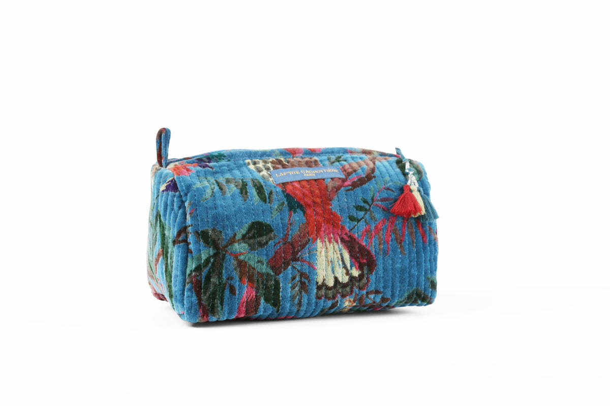 Trousse Velours India - Azur