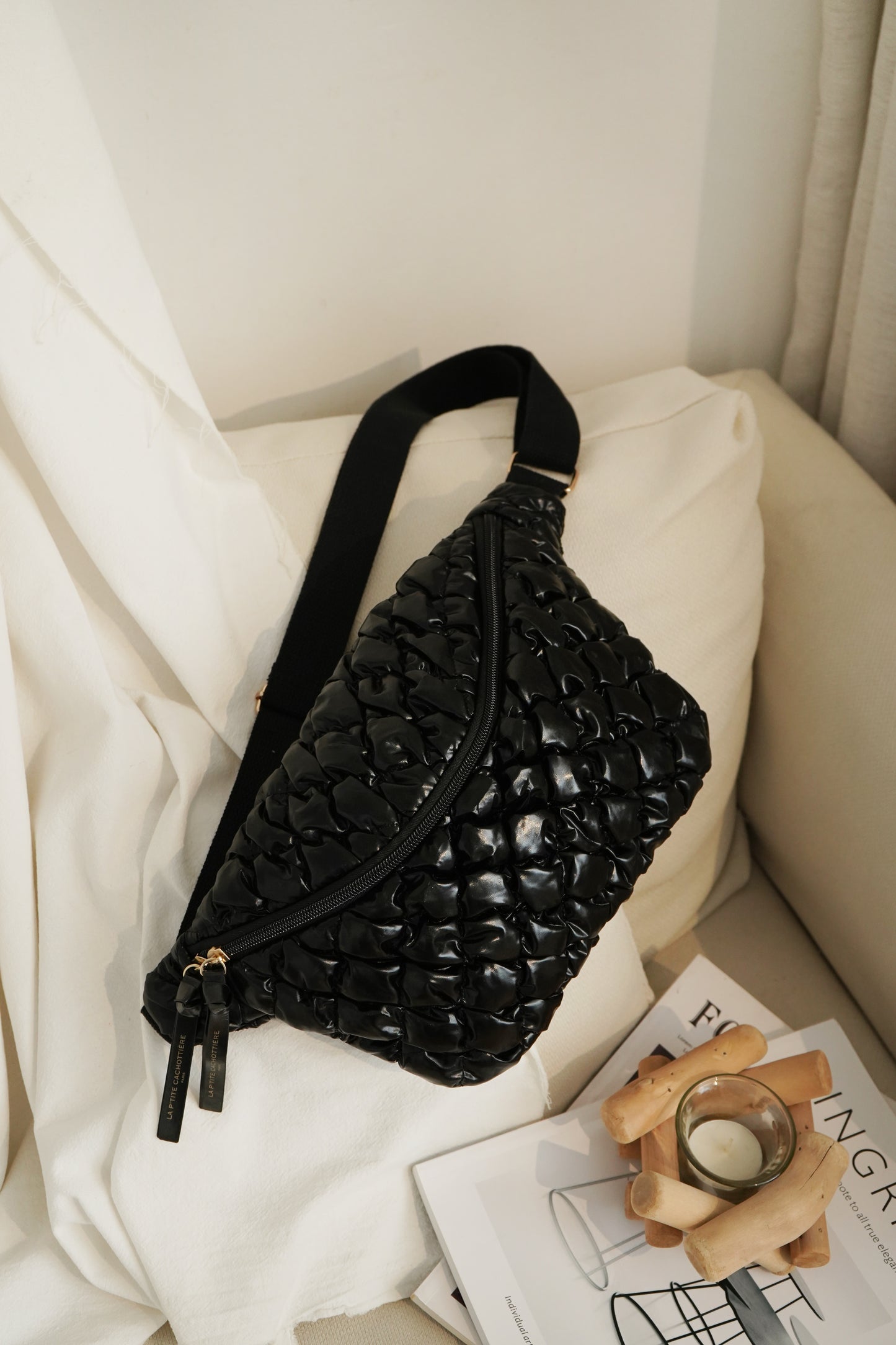 Sac Banane - Capiton Moelleux Noir