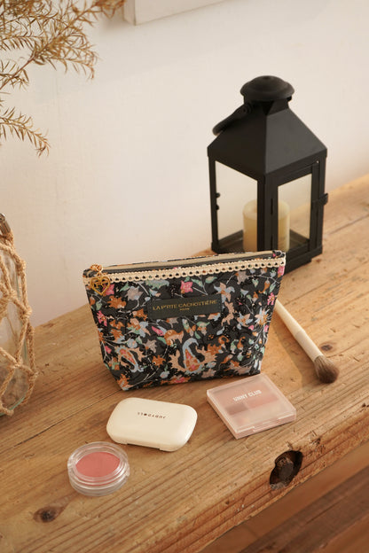 Pochette à frange - Imprimé Floral Nocturne