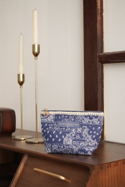 Pochette à frange - Imprimé Bandana Indigo