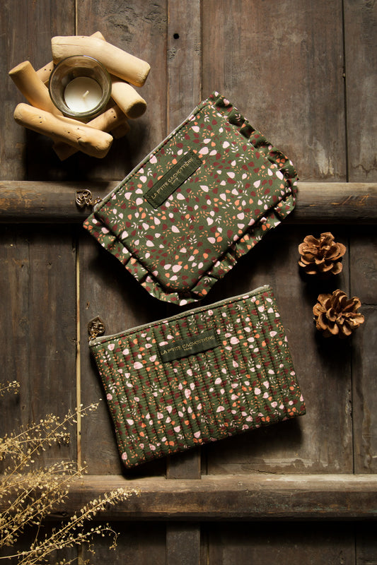 Pochette Plate - Matelassé Olivier