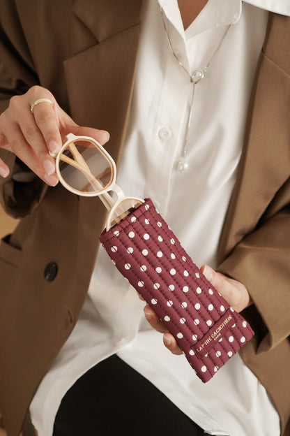 Etui à lunettes - Matelassé Pois Figue