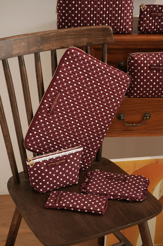 Etui à lunettes - Matelassé Pois Figue