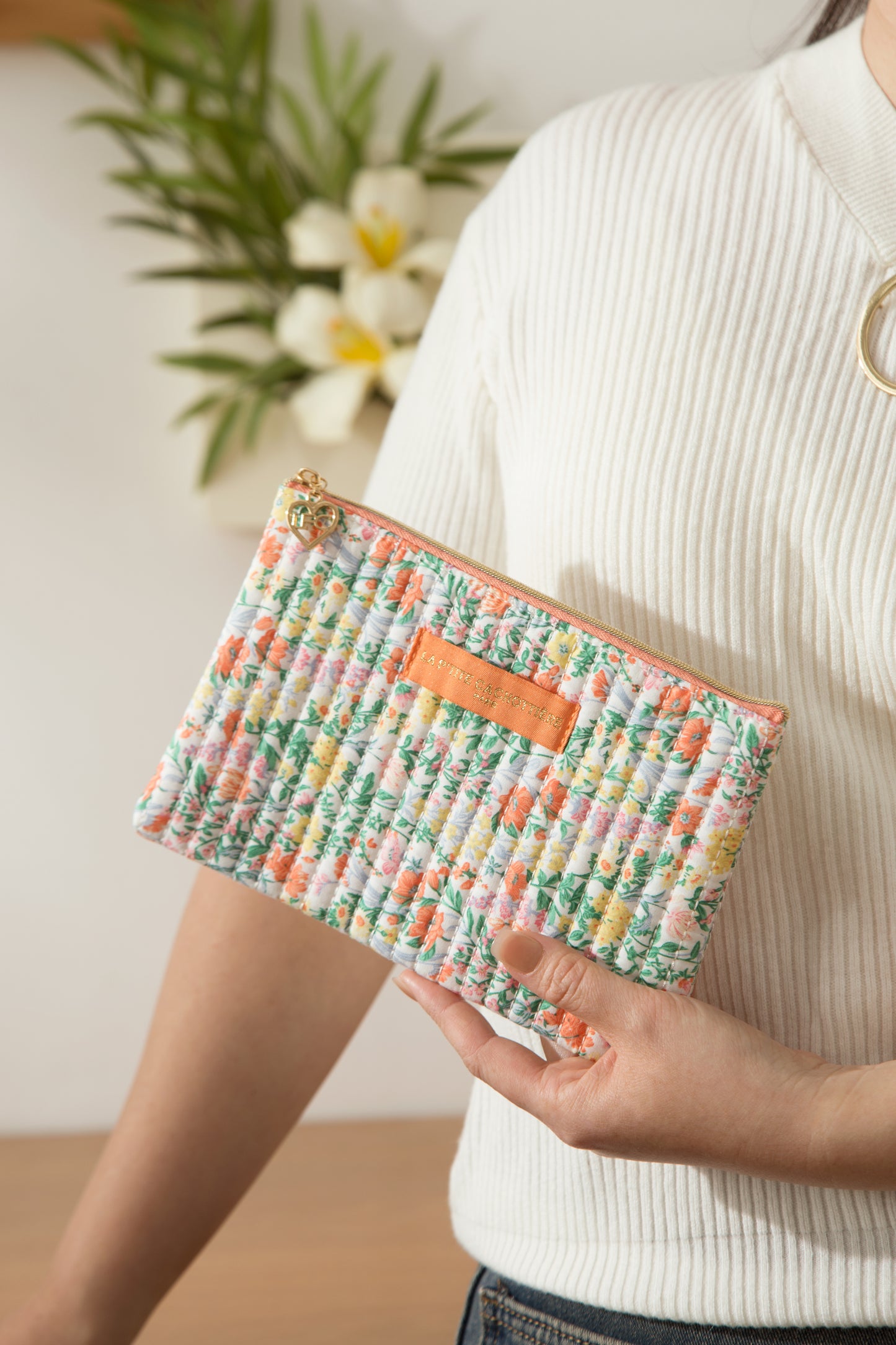Pochette Plate - Matelassé jardin d’aquarelle