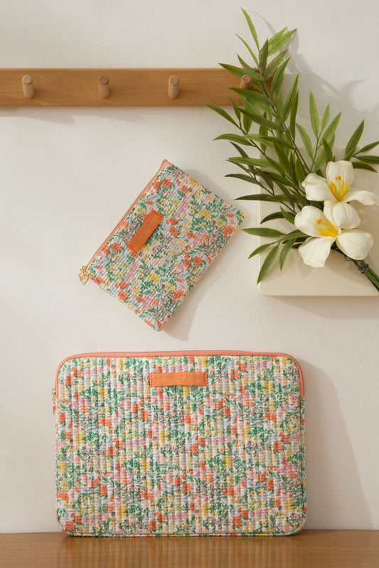 Pochette Plate - Matelassé jardin d’aquarelle